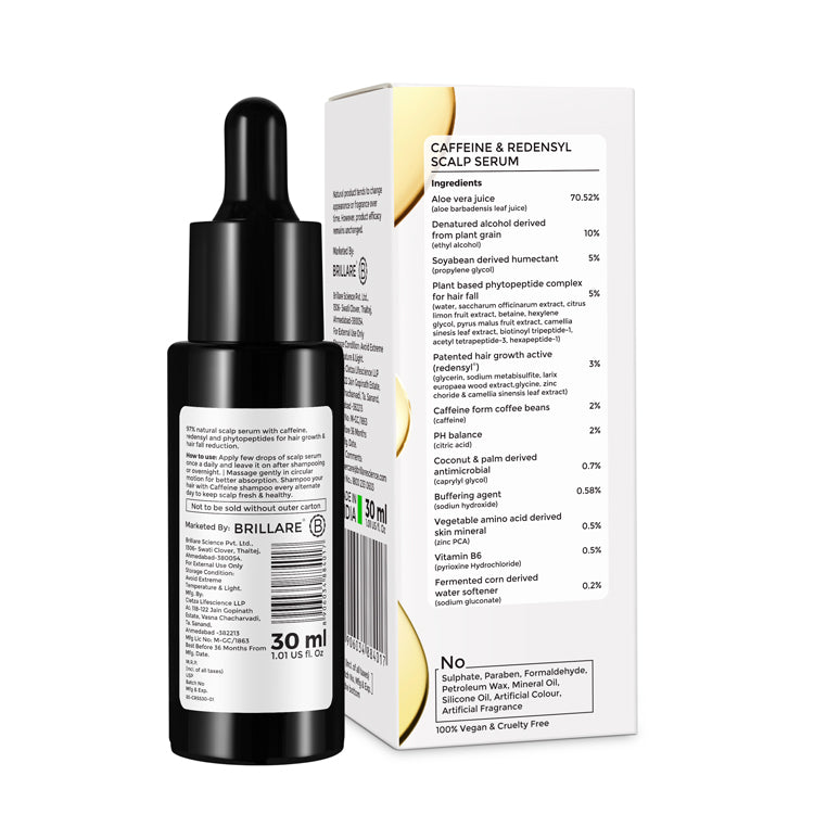 Brillare Caffeine & Redensyl Scalp Serum For Hair Growth, 30ml - Image 10 - Buy from Indicrest