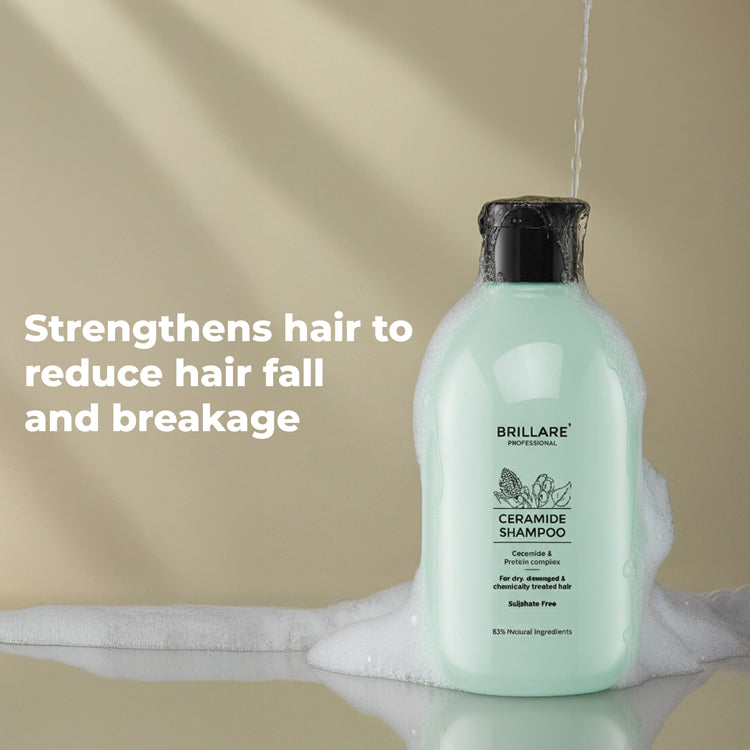 Brillare Ceramide Shampoo For Dry, Damaged & Chemically Treated Hair, 300ml - Image 2 - Buy from Indicrest