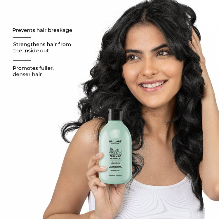 Brillare Ceramide Shampoo For Dry, Damaged & Chemically Treated Hair, 300ml - Image 3 - Buy from Indicrest