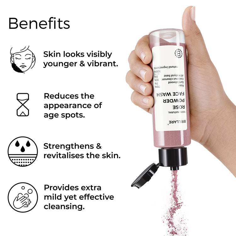 Brillare 2% Hyaluronic Acid Face Serum & Rose Powder Face Wash (30g) Combo For youthful Skin - Image 6 - Buy from Indicrest
