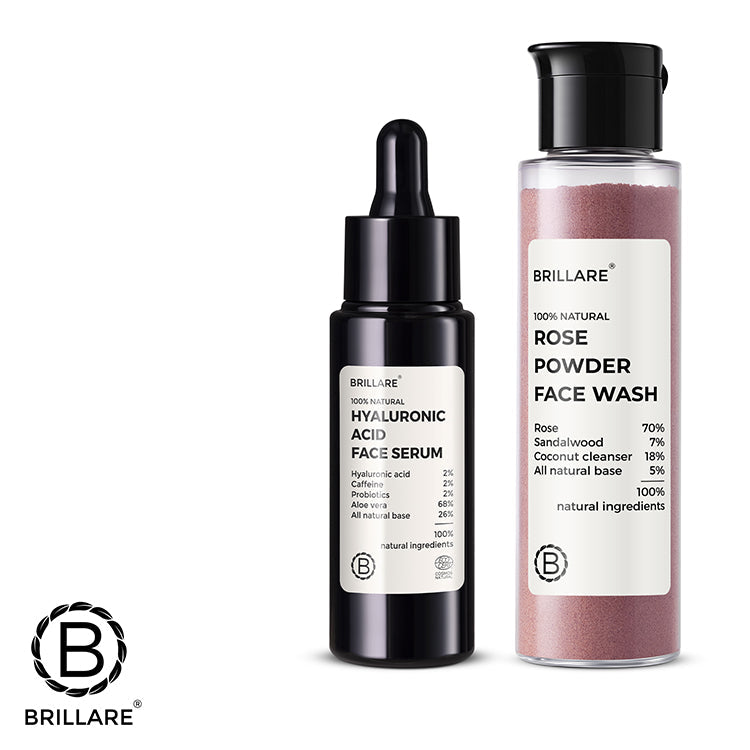 Brillare 2% Hyaluronic Acid Face Serum & Rose Powder Face Wash (30g) Combo For youthful Skin - Image 7 - Buy from Indicrest