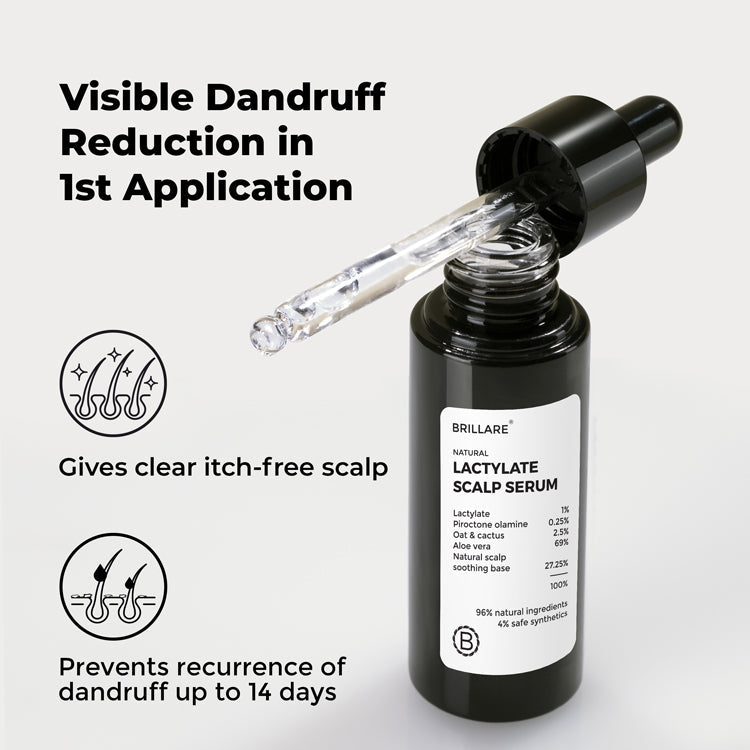 Brillare Lactylate & Piroctone Olamine Scalp Serum for Dandruff Control, 30ml - Image 11 - Buy from Indicrest