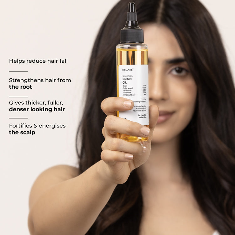Brillare Onion Hair Oil for Hair Fall Reduction, 100ml - Image 3 - Buy from Indicrest