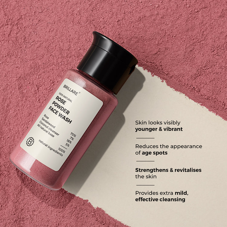 Brillare Rose Powder Face Wash For youthful Skin, 15g - Image 3 - Buy from Indicrest