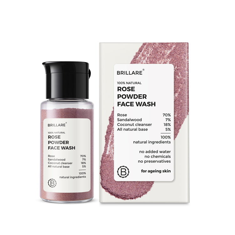 Brillare Rose Powder Face Wash For youthful Skin, 15g - Image 9 - Buy from Indicrest