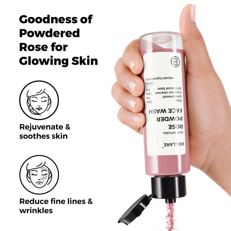Brillare Rose Powder Face Wash For Youthful Skin, 30g - Image 2 - Buy from Indicrest