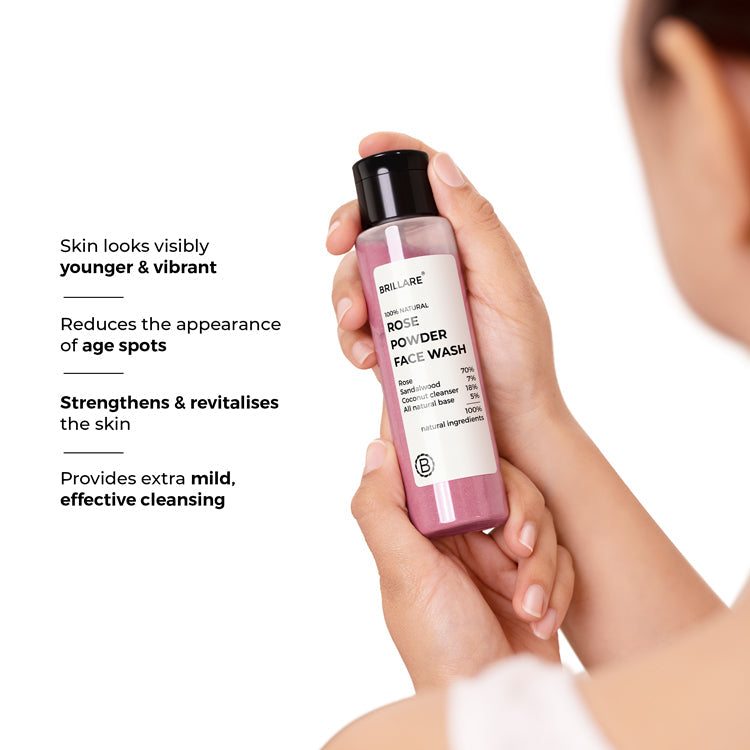 Brillare Rose Powder Face Wash For Youthful Skin, 30g - Image 3 - Buy from Indicrest