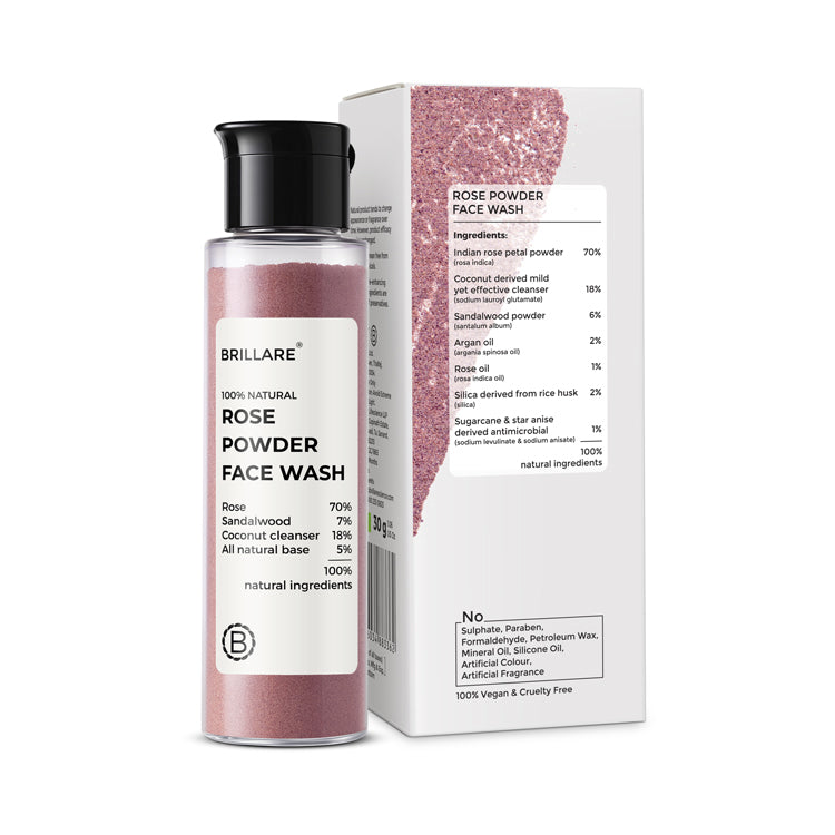 Brillare Rose Powder Face Wash For Youthful Skin, 30g - Image 9 - Buy from Indicrest
