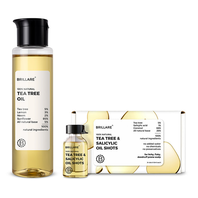 Brillare Tea Tree & Salicylic Oil Shots and Tea Tree Oil Combo For Dandruff Control - Buy from Indicrest