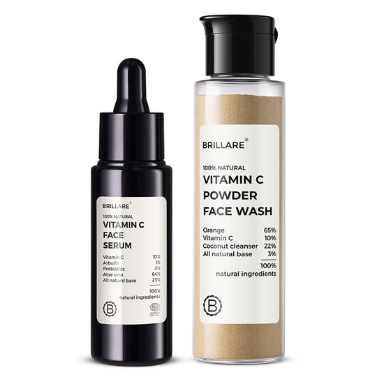 Brillare 10% Vitamin C Face Serum & Vitamin C Powder Face Wash (30g) Combo For Pigmented Skin - Buy from Indicrest