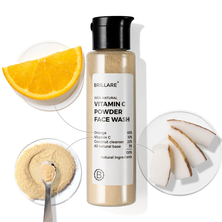 Brillare Vitamin C Powder Face Wash For Bright, Glowing Skin, 30g - Buy from Indicrest