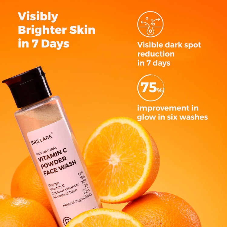 Brillare Vitamin C Powder Face Wash For Bright, Glowing Skin, 30g - Image 2 - Buy from Indicrest