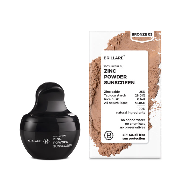 Brillare Zinc Powder Sunscreen SPF50 (Bronze), 4g - Buy from Indicrest