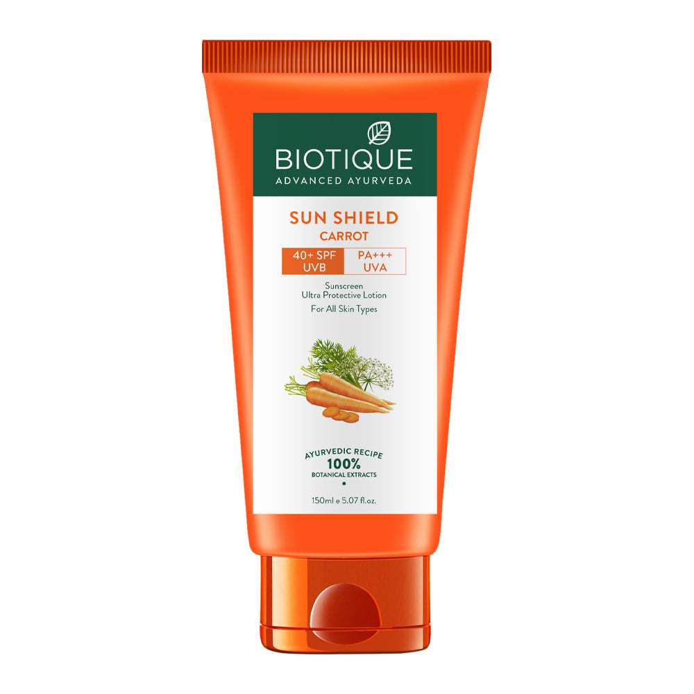 Biotique Sun Shield Carrot 40+SPF Sunscreen Lotion, 150ml - Buy from Indicrest