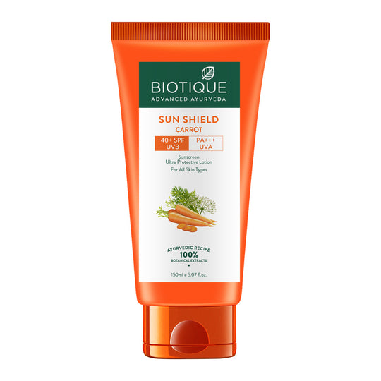 Biotique Sun Shield Carrot 40+SPF Sunscreen Lotion, 150ml - Buy from Indicrest