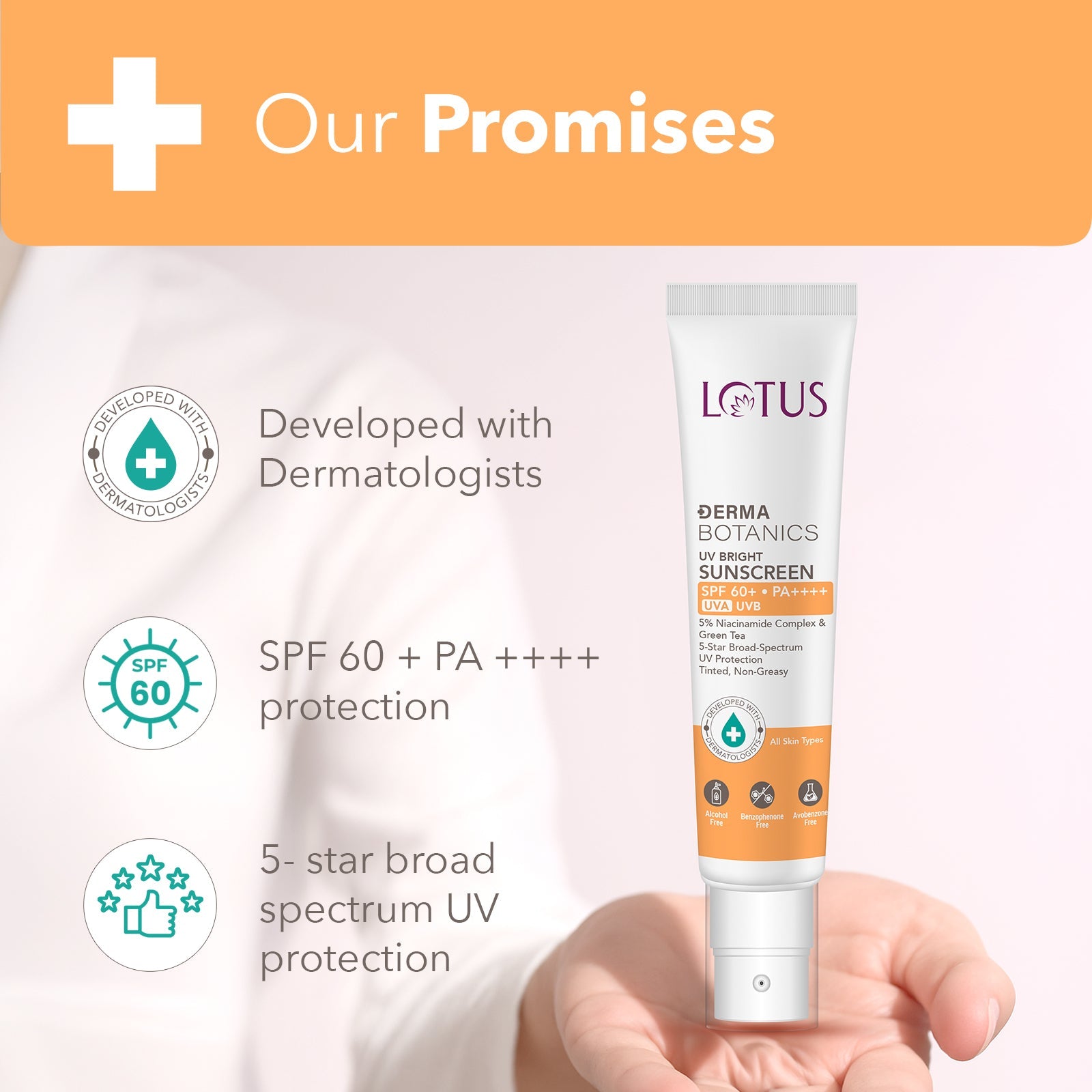 Lotus Herbals DermaBotanics UV bright sunscreen SPF 60+, 40g
