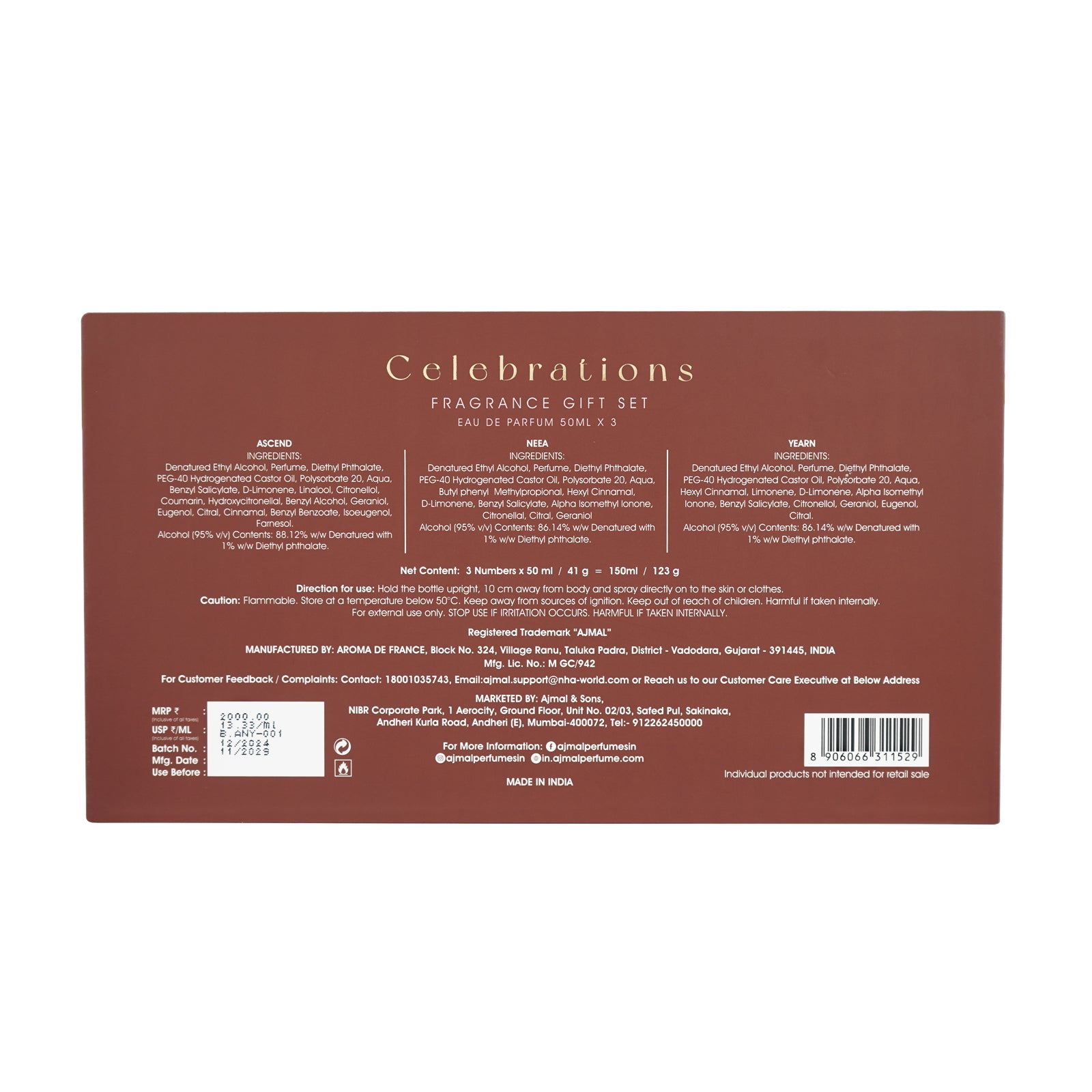 CELEBRATION Perfume Giftpack 150ML for Unisex - Image 5 - Buy from Indicrest