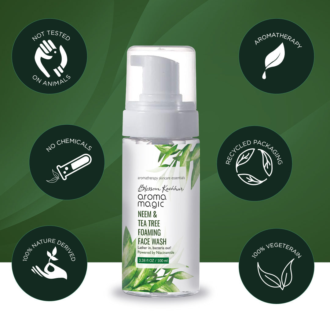 Aroma Magic Neem & Tea Tree Foaming Face Wash - Niacinamide, 100ml - Image 5 - Buy from Indicrest