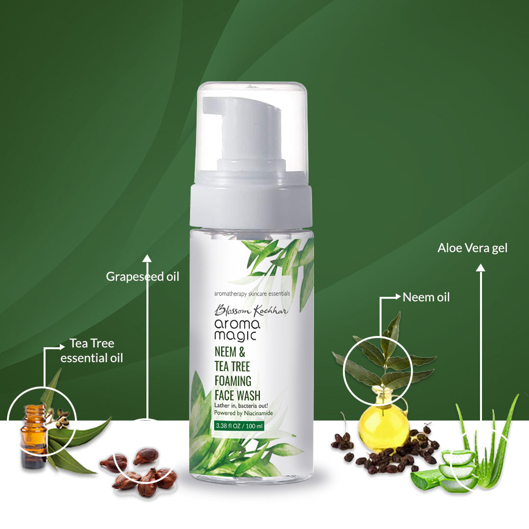 Aroma Magic Neem & Tea Tree Foaming Face Wash - Niacinamide, 100ml - Image 7 - Buy from Indicrest