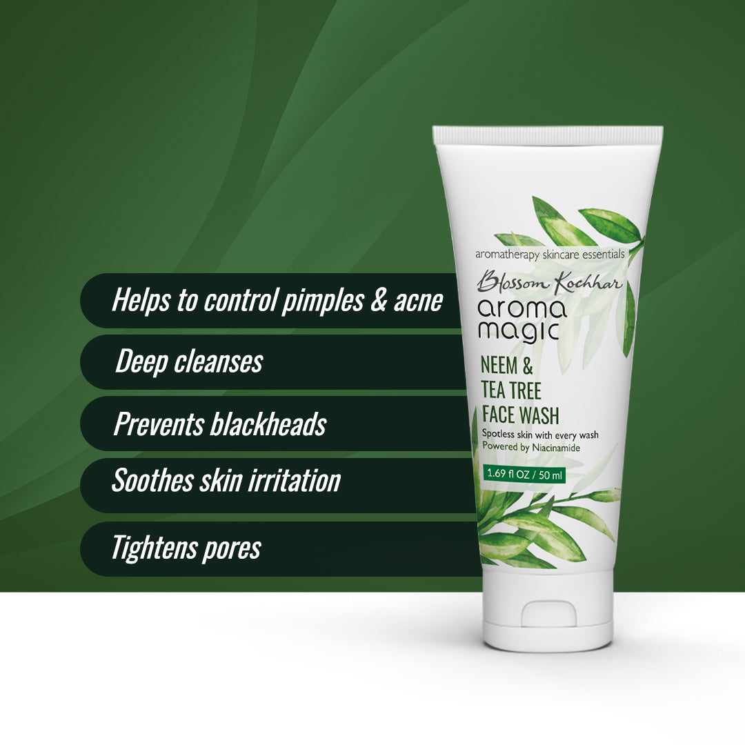 Aroma Magic Neem and Tea Tree Niacinamide Face Wash For Oily & Acne Prone Skin, 50ml - Image 4 - Buy from Indicrest