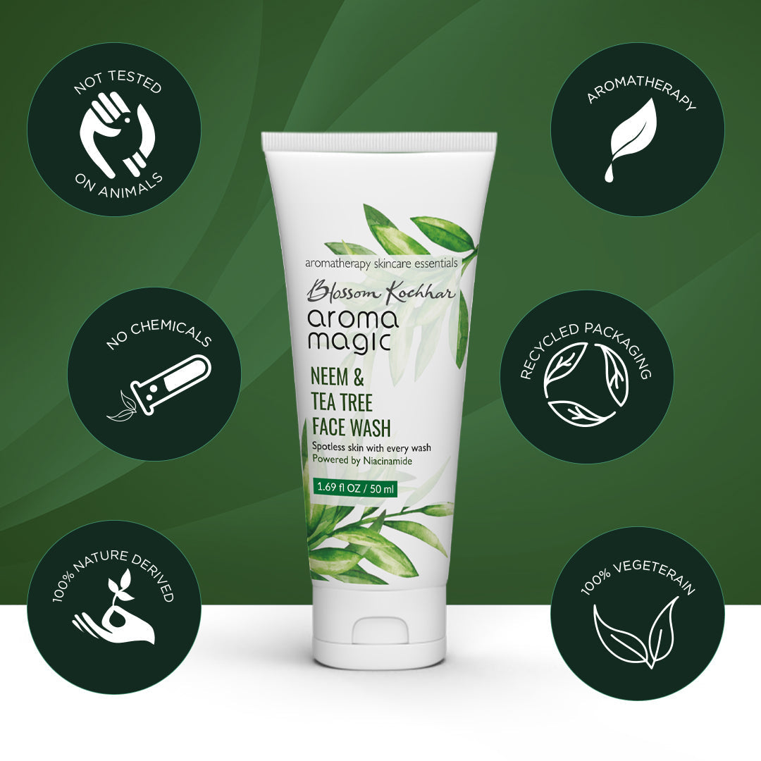 Aroma Magic Neem and Tea Tree Niacinamide Face Wash For Oily & Acne Prone Skin, 50ml - Image 3 - Buy from Indicrest
