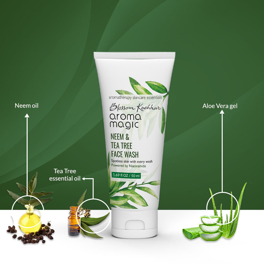 Aroma Magic Neem and Tea Tree Niacinamide Face Wash For Oily & Acne Prone Skin, 50ml - Image 5 - Buy from Indicrest