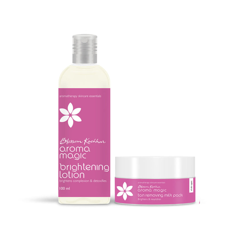 Aroma Magic Brightening Lotion with Tan-Removing Milk Pack Combo, 135g - Buy from Indicrest