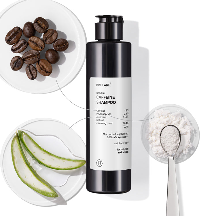 Brillare Caffeine Shampoo For Reducing Hair Loss and Breakage, 200ml - Buy from Indicrest