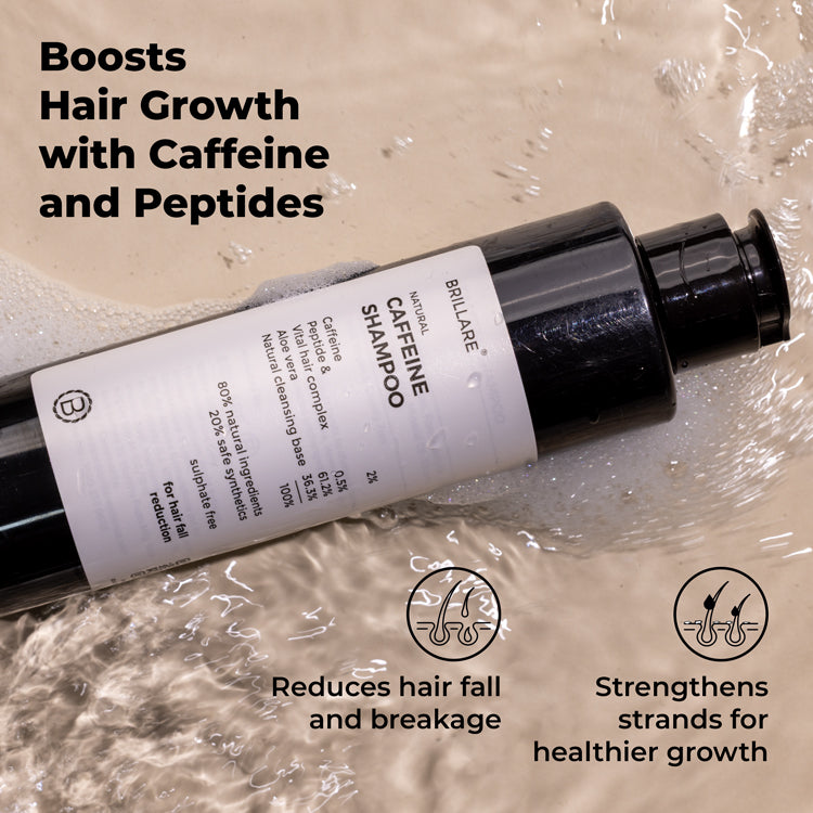 Brillare Caffeine Shampoo For Reducing Hair Loss and Breakage, 200ml - Image 2 - Buy from Indicrest