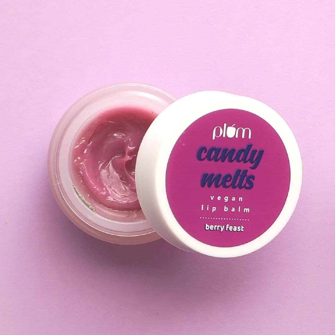Plum Candy Melts Vegan Lip Balm | Berry Feast | Nourishes & Protects | Sheer-Tint | Velvety Smooth, 12g
