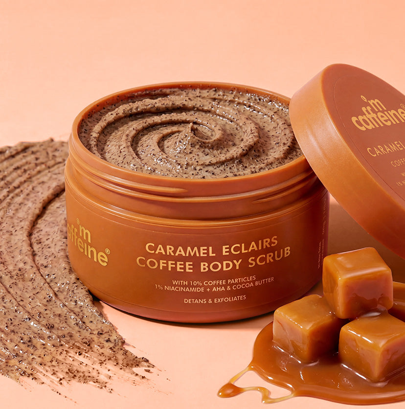Mcaffeine Caramel Eclairs Coffee Body Scrub, 175g | 10% Coffee & AHAs - Buy from Indicrest