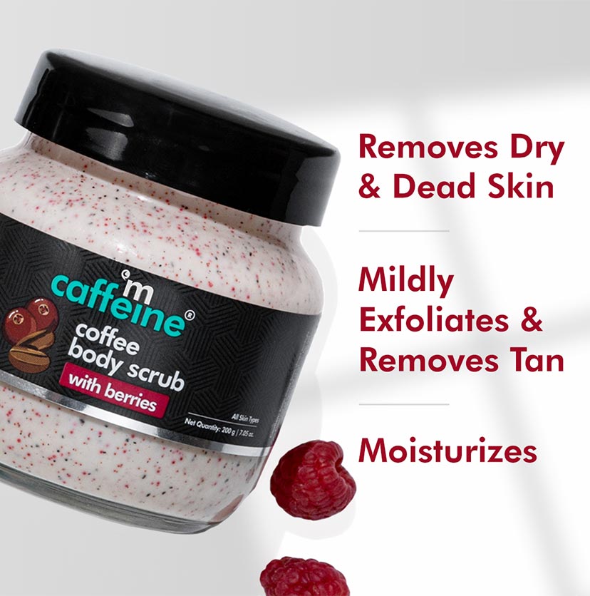 Mcaffeine Moisturizing & Creamy Coffee Body Scrub with Berries, 200g - Image 3 - Buy from Indicrest
