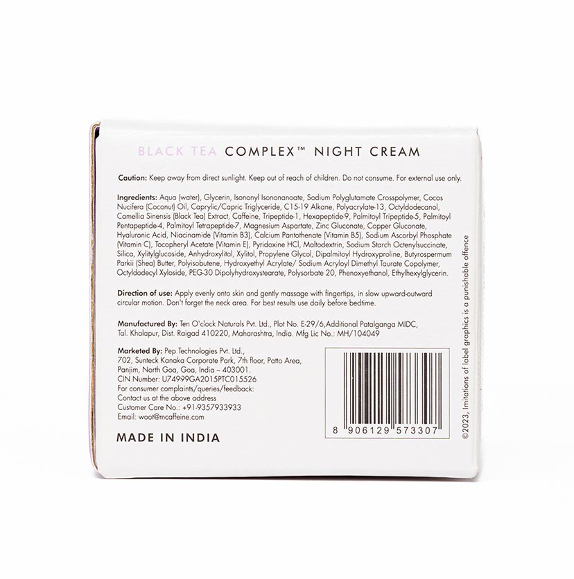 Mcaffeine Anti-Ageing Night Cream with Black Tea Complex, 50ml - Image 9 - Buy from Indicrest