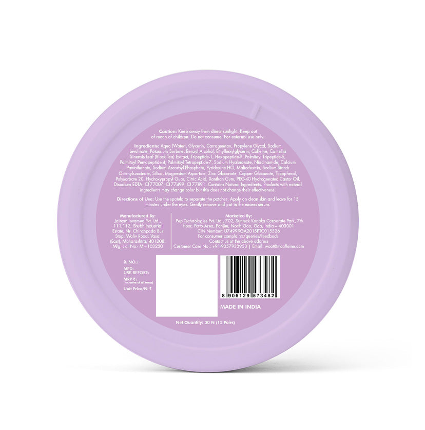 Mcaffeine Black Tea Complex™ Hydro gel Under Eye Patches, 15 Pairs - Image 10 - Buy from Indicrest