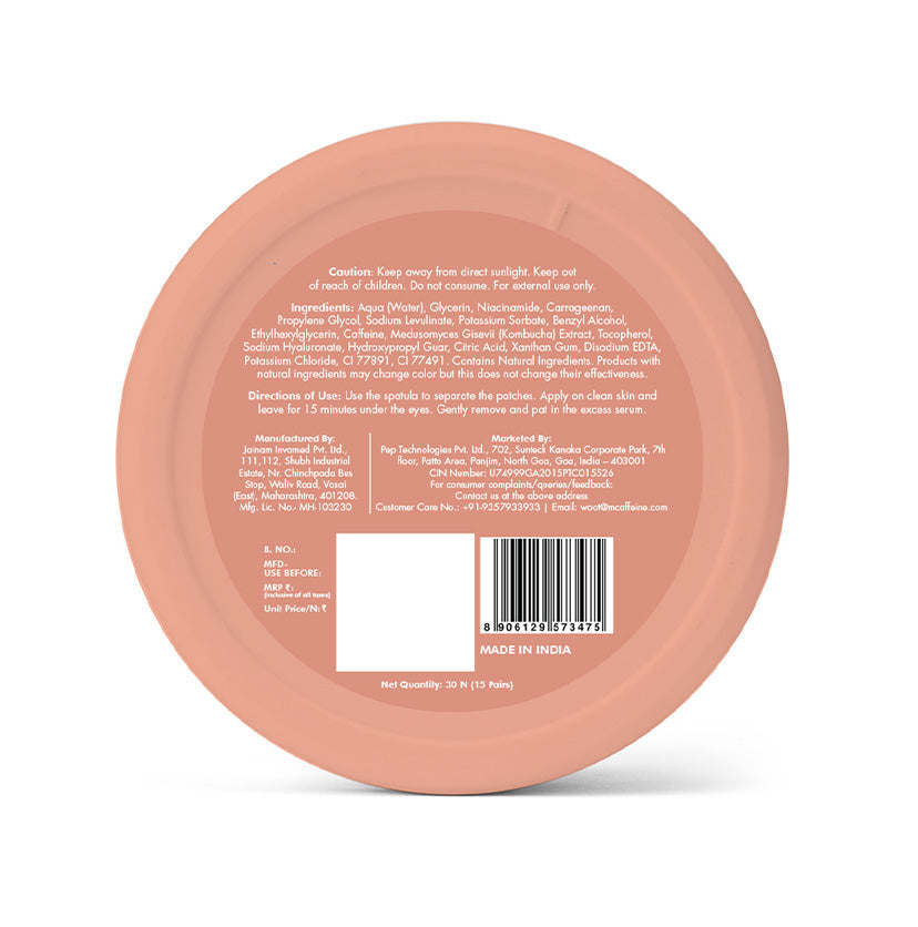 Mcaffeine Hydro gel Kombucha Under Eye Patches, 15 Pairs - Image 11 - Buy from Indicrest