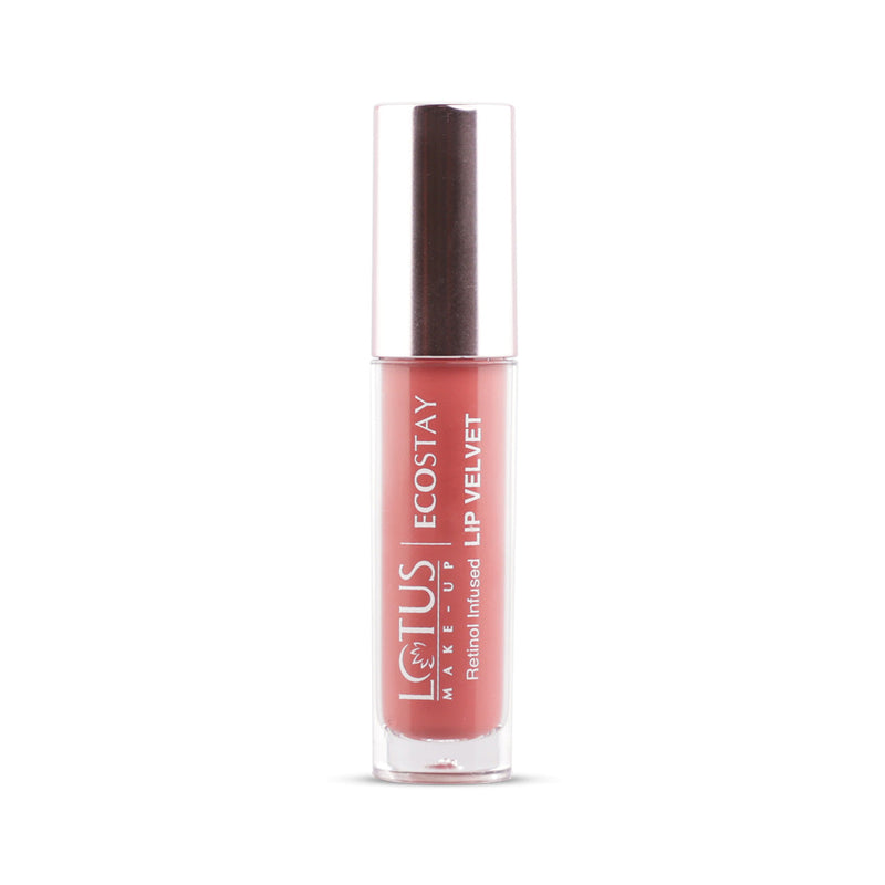 Lotus Herbals Make-up Ecostay Lip Velvet Matte Lip Color with Retinol, ROSE PETAL ELM07, 4ml