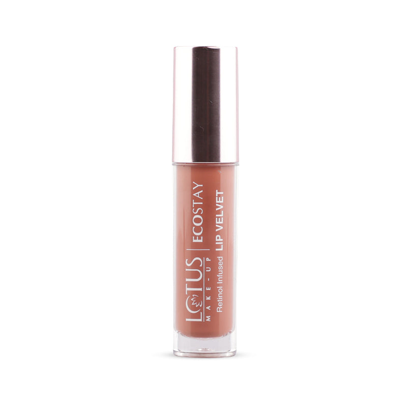 Lotus Herbals Make-up Ecostay Lip Velvet Matte Lip Color with Retinol, SCARLET DUSK ELM10, 4ml