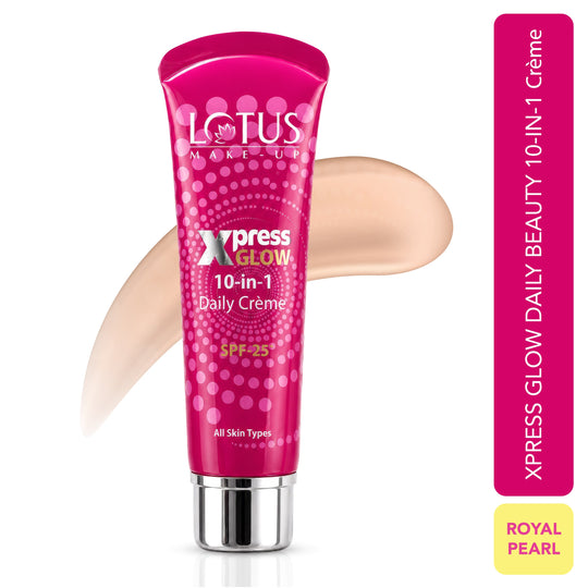 Lotus Herbals Xpress Glow Daily Beauty 10-In-1 Cream SPF 25, EG Royal Pearl, 30g