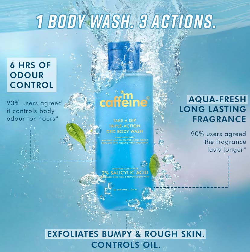 Mcaffeine 2% Salicylic Acid, 3-in-1 Perfume & Odour Control Body Wash, 250ml - Image 2 - Buy from Indicrest