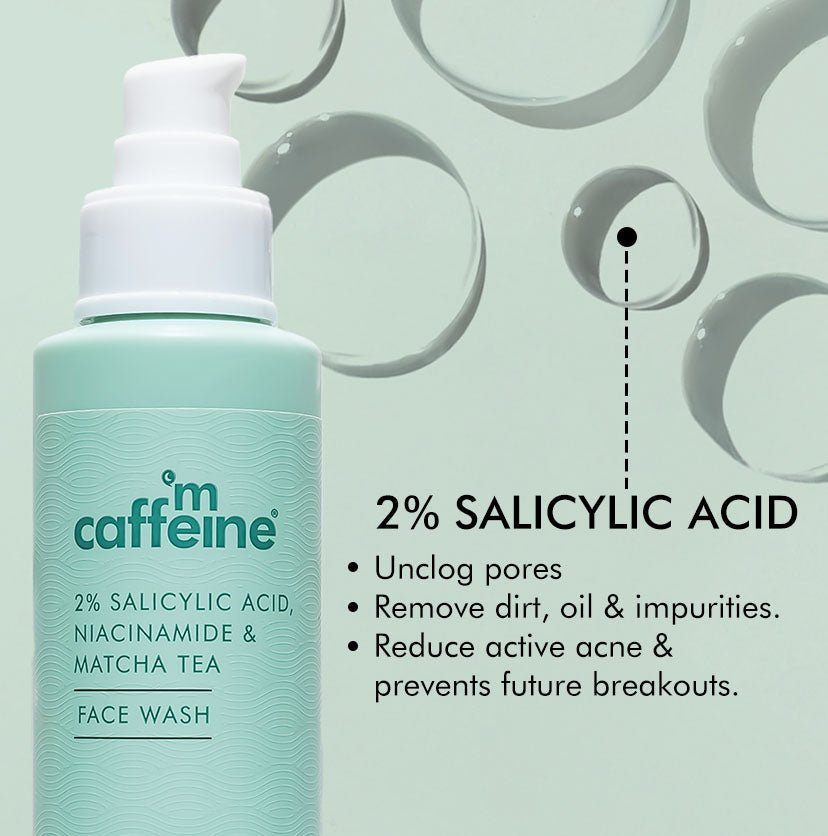 Mcaffeine 2% Salicylic Acid Niacinamide & Matcha Tea Face Wash, 100ml - Image 3 - Buy from Indicrest
