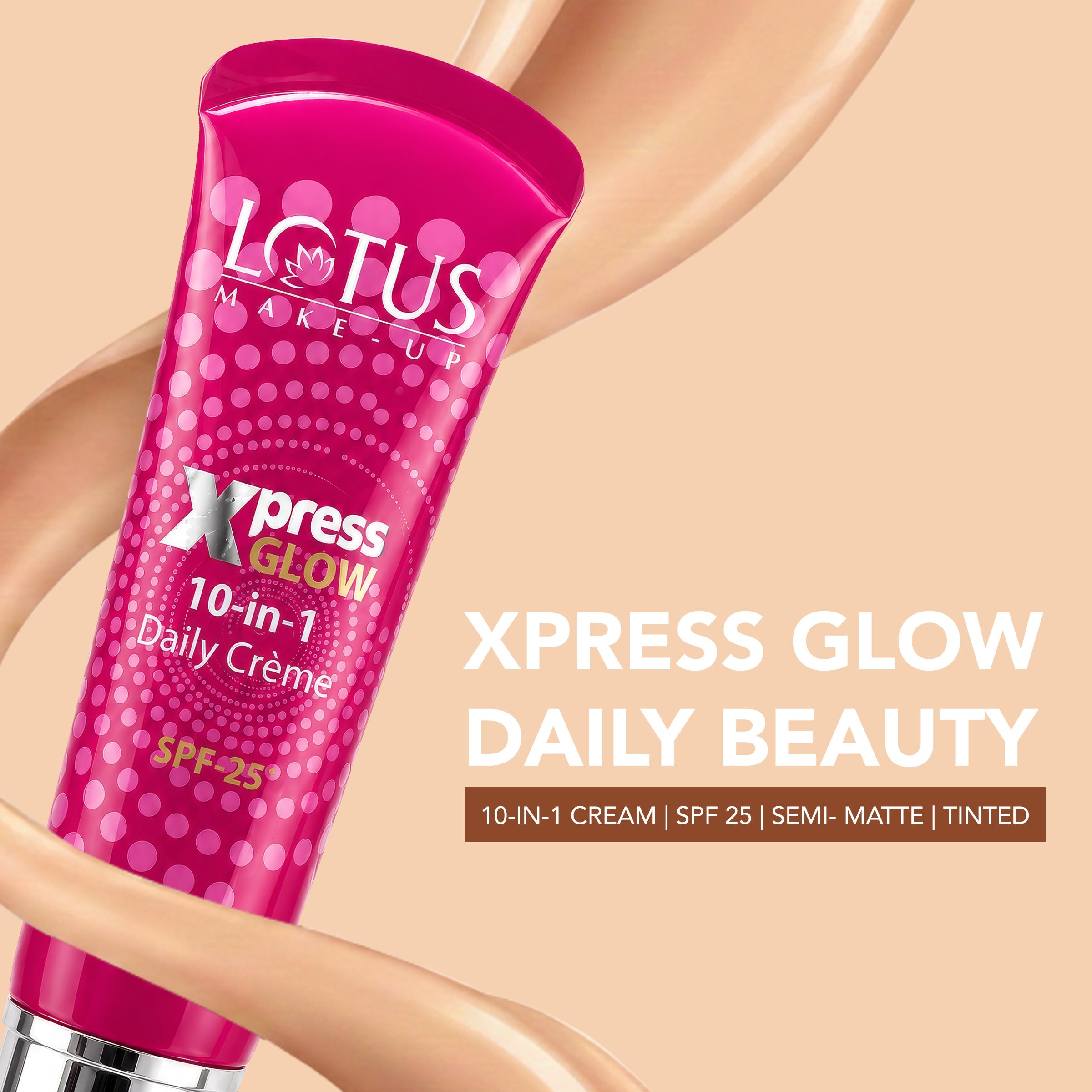 Lotus Herbals Xpress Glow Daily Beauty 10-In-1 Cream SPF 25, EG Bright An gel, 30g