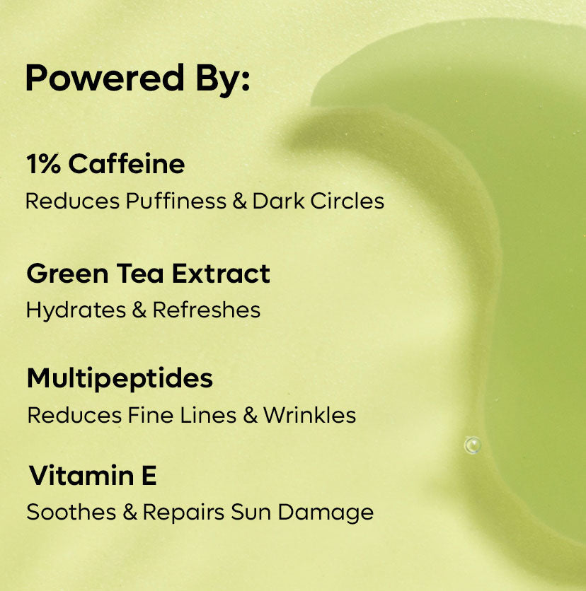 Mcaffeine Green Tea & 1% Caffeine Hydro gel Under Eye Patches,  30 pairs - Image 6 - Buy from Indicrest