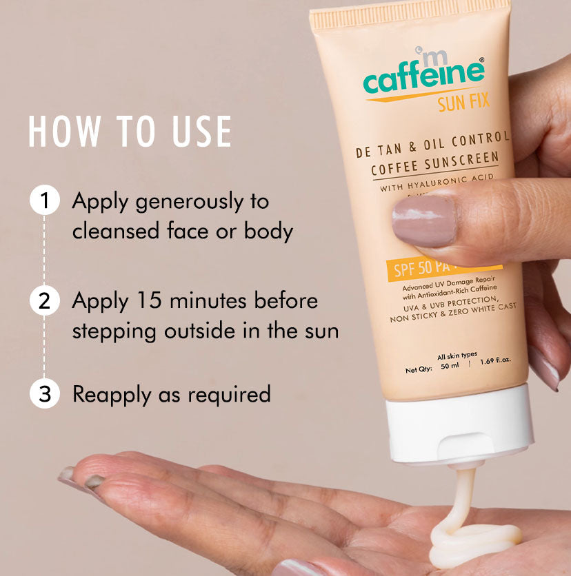 Mcaffeine Detan & Oil Control Coffee Sunscreen SPF 50 PA++++, 50ml - Image 6 - Buy from Indicrest