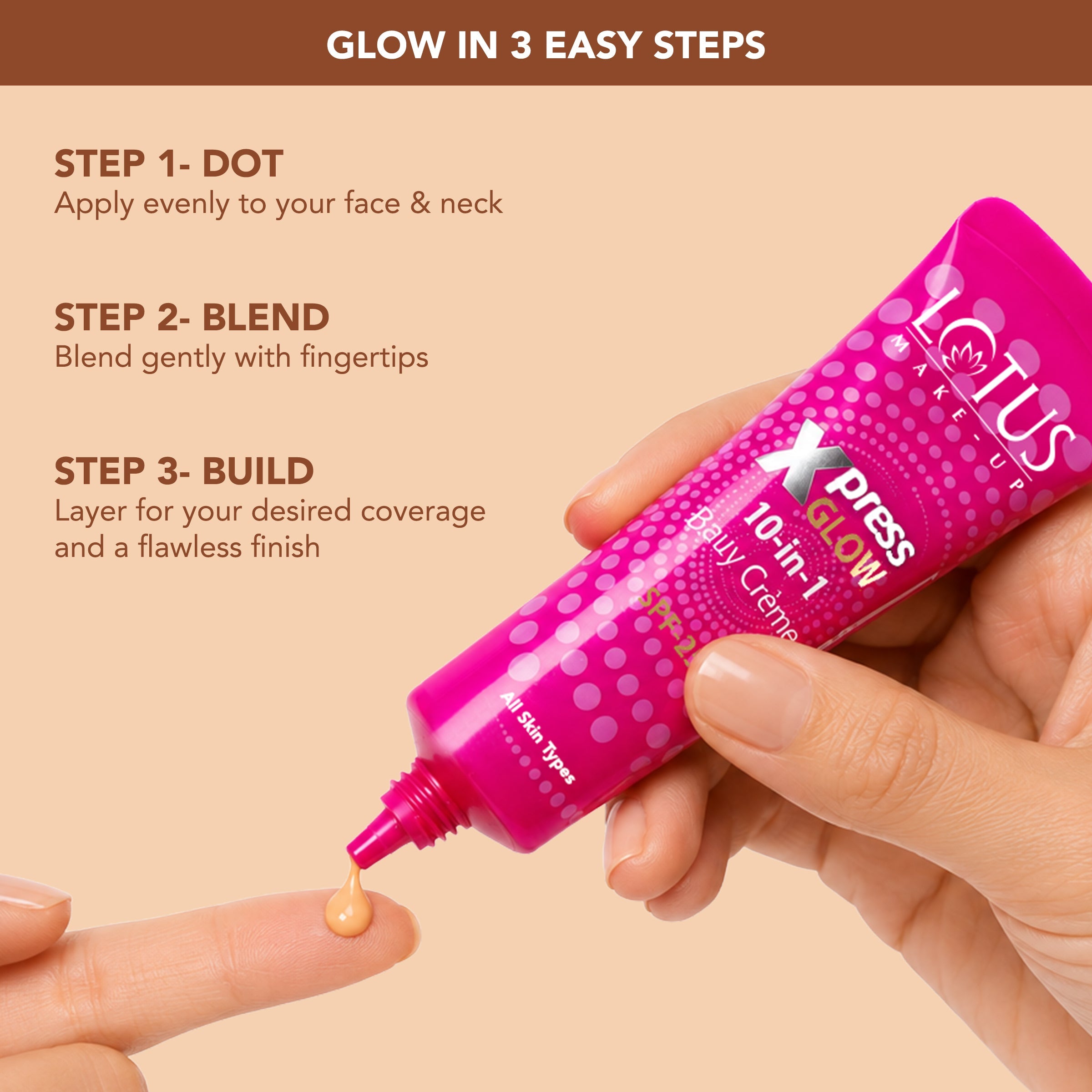Lotus Herbals Xpress Glow Daily Beauty 10-In-1 Cream SPF 25, EG Bright An gel, 30g