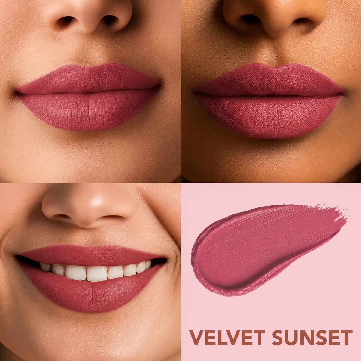 Lotus Herbals Make-up Ecostay Lip Velvet Matte Lip Color with Retinol, ROSE PETAL ELM07, 4ml