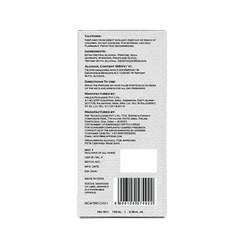 Mcaffeine Fierce Perfume for Men - Citrusy Scent, 100ml - Image 10 - Buy from Indicrest