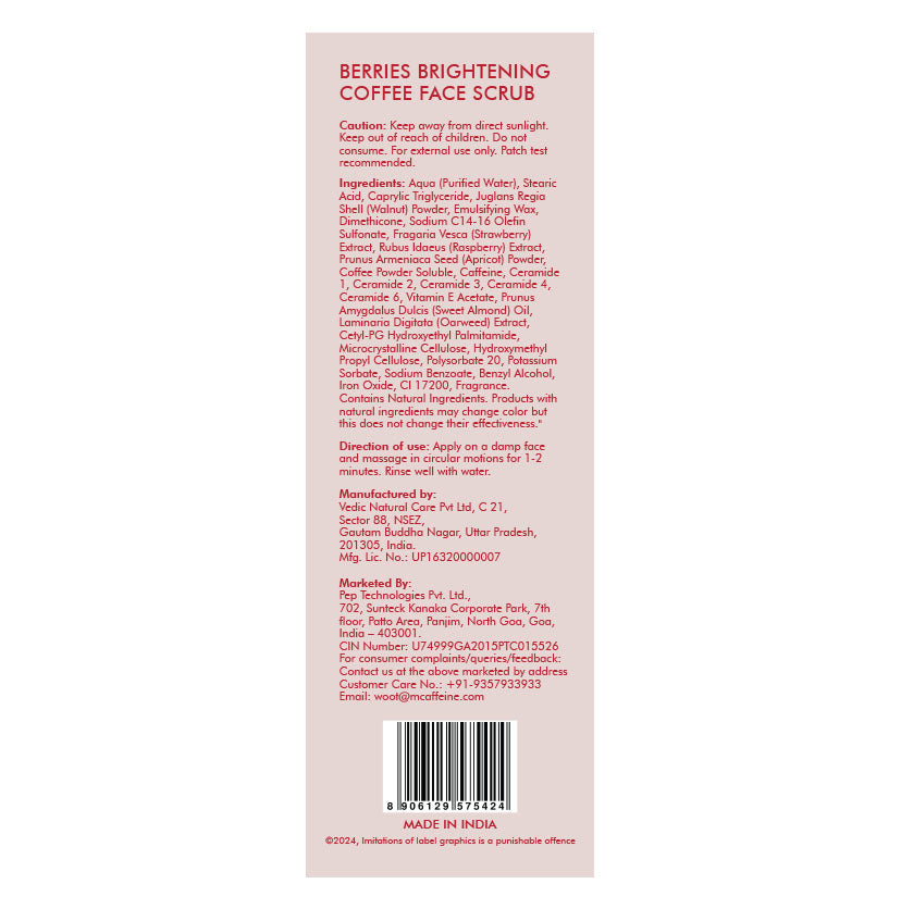 Mcaffeine Berries Brightening Coffee Face Scrub, 75g - Image 10 - Buy from Indicrest