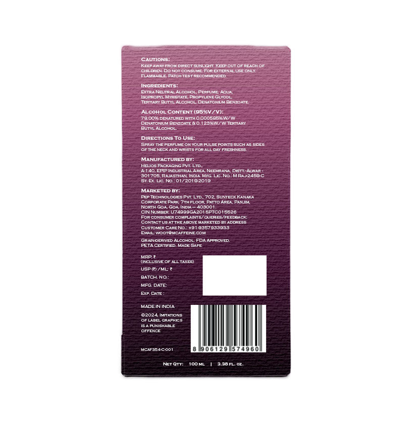 Mcaffeine Cherry Wine Perfume for Women - Citrus Sweet, 100ml - Image 10 - Buy from Indicrest