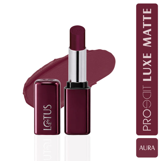 Lotus Herbals Make-up PROEDIT Luxe Matte Lipstick with Hyaluronic Acid, AURA PLM03, 3.5g