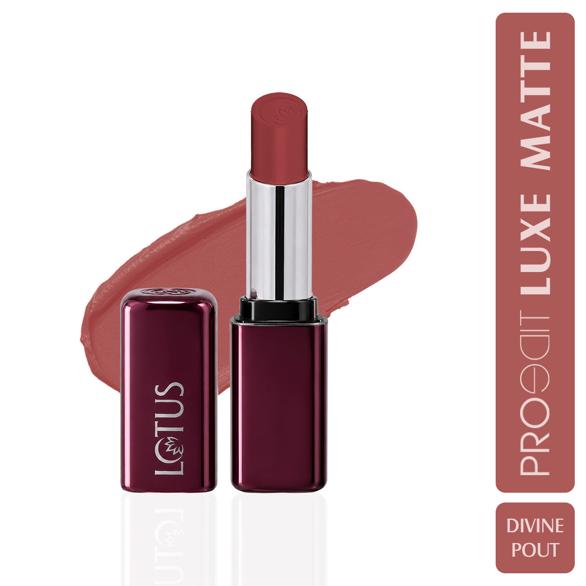 Lotus Herbals Make-up PROEDIT Luxe Matte Lipstick with Hyaluronic Acid, SANGRIA PLM10